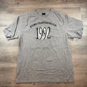 FUBU Clothing Co Shirt Mens XL Gray 1992 Graphic Tee Hip‎ Hop Streetwear READ
